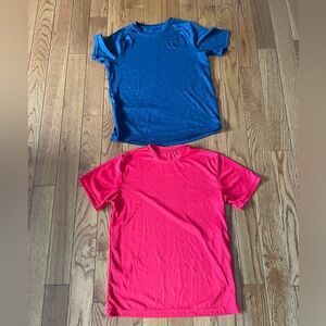 Blue and Red Short Sleeve Athletic Tees Boys Large